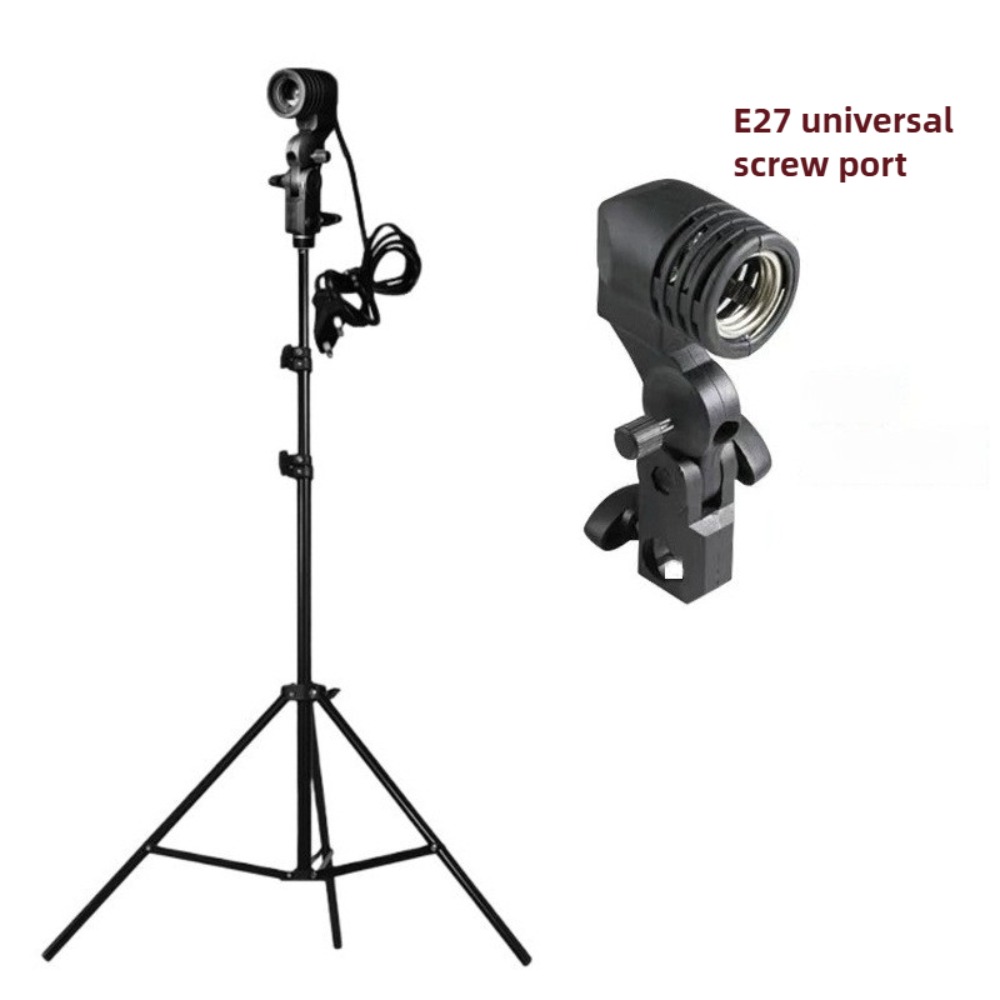 Photography Lighting Studio - Glühbirnenständer 2M, E27 AC-Sockel mit Schirmlampenhalter,