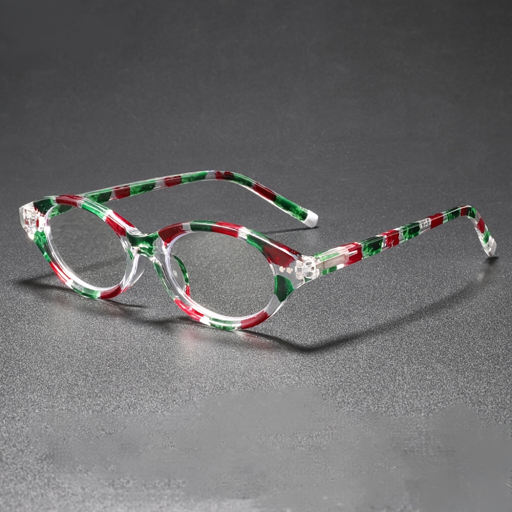 Photography Lighting Options - Transparente ovale Lesebrille mit hochwertigem Farbdruck,