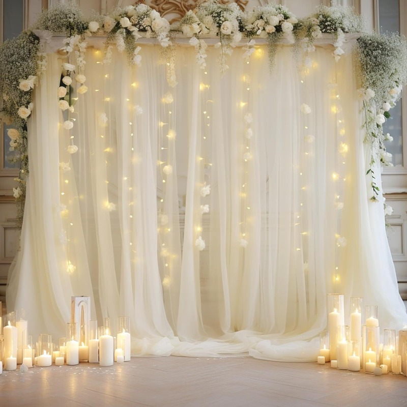 Photography Lighting Options - 3x3m Tüll-Hintergrundvorhänge, optionale Vorhänge mit Lichtdekoration