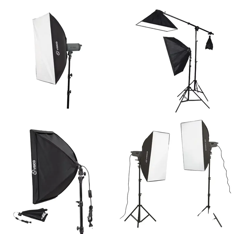 Photography Lighting Studio - Hochwertiges Tragbares Fotostudio Fotografie-Blitzlicht Schwarze Softbox