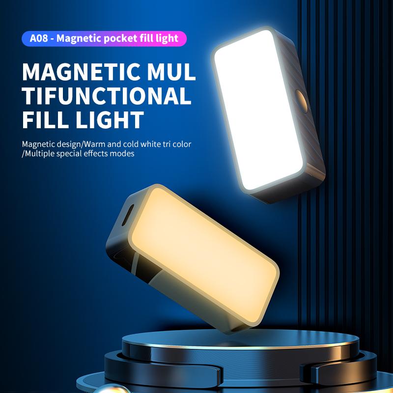 Photography Lighting Products - Magnetisches tragbares Mini-Selfie-Fülllicht, verstellbare Beleuchtung, wiederaufladbares
