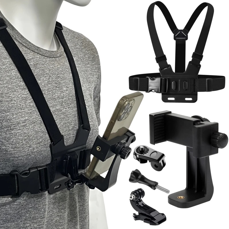 Gopro Action Camera Hero 11 Black - Telefon-Brustgurt-Halterung für iPhone 14, Handyhalterung für