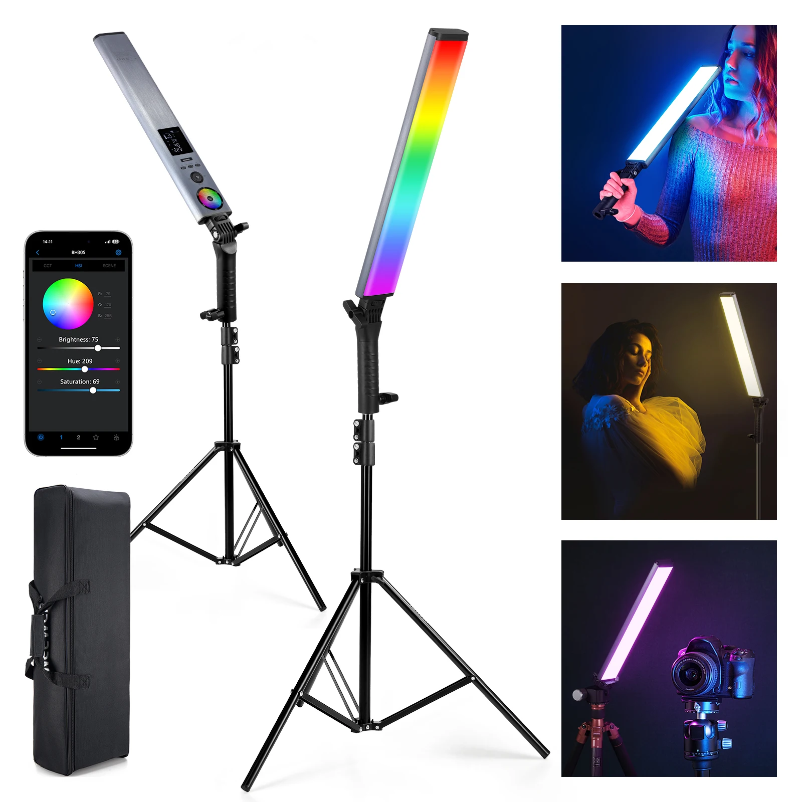 Photography Lighting Kit Neewer - NEEWER Verbesserte Interaktive RGB LED-Videoleuchte mit