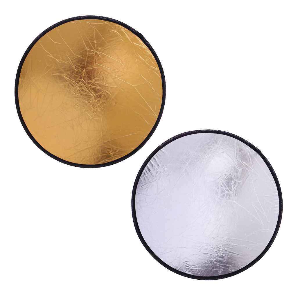 Reflector Disc Silver - 2 Stück Fotolichtreflektor Tragbarer Fotografie 2-in-1